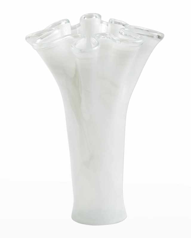 Onda Glass White Tall Vase
